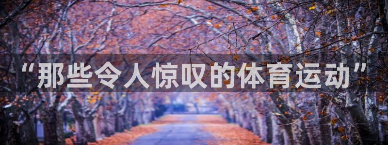 欧亿体育官方正版app集团：“那些令人惊叹的体育运动”